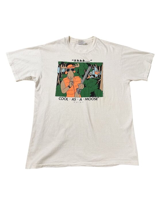 Hanes Beefy-T Other - Vintage Men’s Hanes Beefy-T Cool As A Moose Maine Graphic T-Shirt USA M